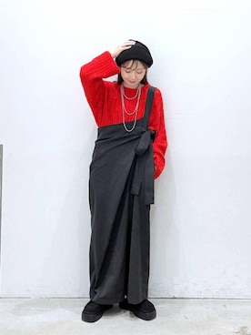 「LEPSIM」｜「アイテム（つなぎ/オールインワン）」を使った、raiさん（レディース・154cm）の冬コーディネート