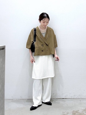 「LEPSIM（レプシィム）のメタルビーズチョーカー　633034（チョーカー、シルバー系）」を使った、raiさん（レディース・154cm）の春コーディネート