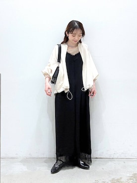 「LEPSIM（レプシィム）のステンレス3WAYロングネックレス　603709（ネックレス、シルバー系）」を使った、raiさん（レディース・154cm）の春コーディネート