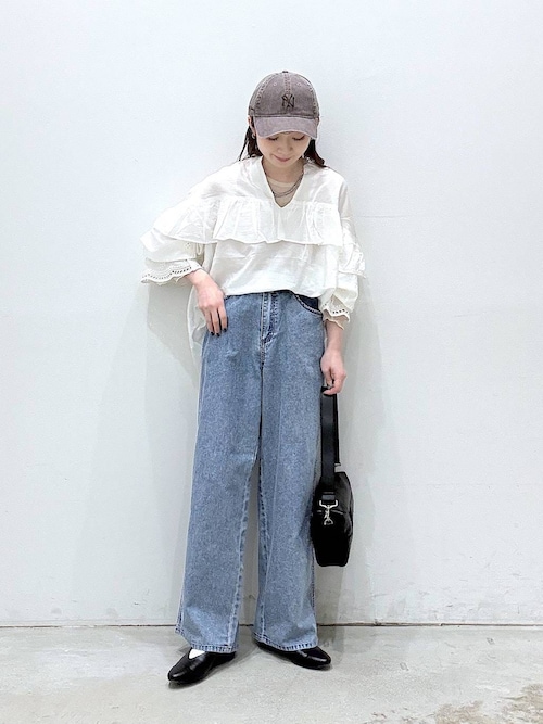 ロンハーマン RHC 22SS カットワークブラウス オフショルダー 長袖 刺繍 コットン長袖ポケT S1562-3 (綿100%)（STUD'S） | 作業着・作業服