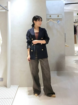 「Andemiu（アンデミュウ）のポインテッドベルトパンプス/1043160（パンプス、ベージュ系）」を使った、  NATSUさん（レディース・152cm）の夏コーディネート