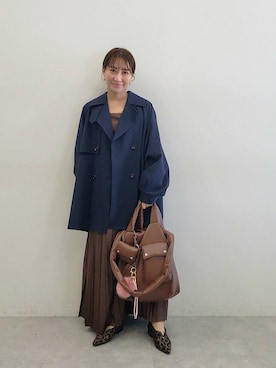 「アイテム（トレンチコート）」を使った、  NATSUさん（レディース・152cm）の秋コーディネート
