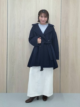 「アイテム（ピーコート）」を使った、  NATSUさん（レディース・152cm）の秋コーディネート