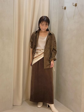 「アイテム（財布/小物、ホワイト系）」を使った、  NATSUさん（レディース・152cm）の秋コーディネート
