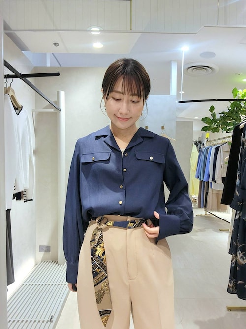 スカーフベルトつきストレートパンツ653134（スラックス）｜Andemiu