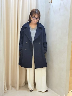 「アイテム（ピーコート）」を使った、  NATSUさん（レディース・152cm）の秋コーディネート