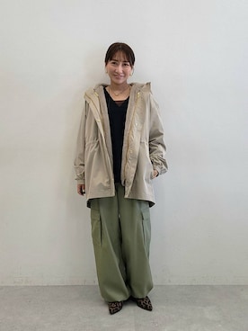 「アイテム（マウンテンパーカー）」を使った、  NATSUさん（レディース・152cm）の秋コーディネート