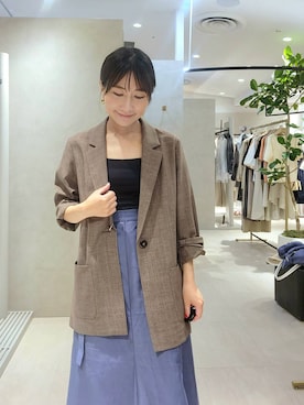 「Andemiu（アンデミュウ）の【WEB限定カラー】シアーシャツセットアップ659294（ワンピース、ブルー系）」を使った、  NATSUさん（レディース・152cm）の夏コーディネート