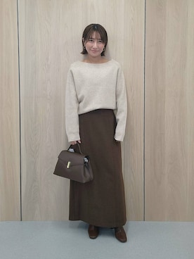 「Andemiu（アンデミュウ）のスクエアフラップバック592843（ハンドバッグ）」を使った、  NATSUさん（レディース・152cm）の秋コーディネート