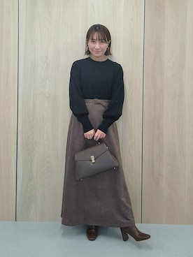 「Andemiu（アンデミュウ）のスクエアフラップバック592843（ハンドバッグ）」を使った、  NATSUさん（レディース・152cm）の秋コーディネート