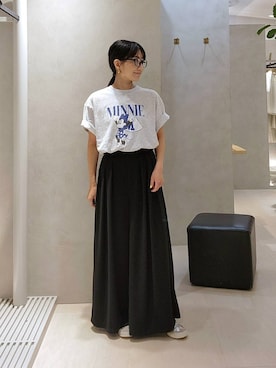 「Andemiu（アンデミュウ）のクリアレンズメガネ678619（サングラス、ブラック系）」を使った、  NATSUさん（レディース・152cm）の夏コーディネート
