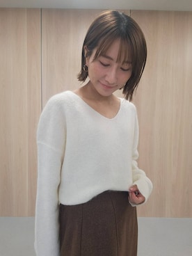 「Andemiu（アンデミュウ）のスクエアフラップバック592843（ハンドバッグ）」を使った、  NATSUさん（レディース・152cm）の秋コーディネート