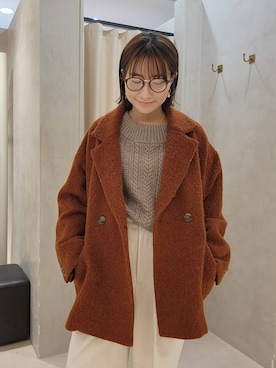 「アイテム（ピーコート）」を使った、  NATSUさん（レディース・152cm）の秋コーディネート