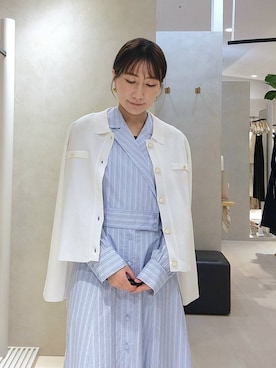 「Andemiu（アンデミュウ）のポインテットヒールパンプス646223（パンプス、ホワイト系）」を使った、  NATSUさん（レディース・152cm）の春コーディネート