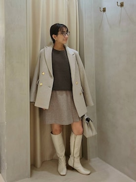 「アイテム（テーラードジャケット）」を使った、  NATSUさん（レディース・152cm）の秋コーディネート