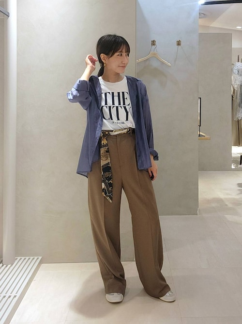 スカーフベルトつきストレートパンツ653134