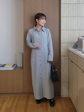 「Andemiu（アンデミュウ）のメタルベルトバッグ632915（トートバッグ、ブラック系）」を使った、  NATSUさん（レディース・152cm）の冬コーディネート