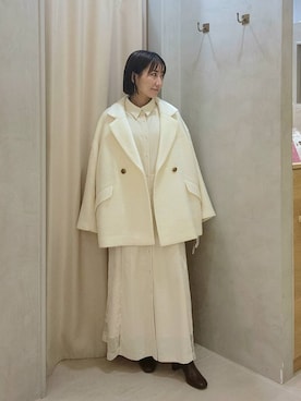 「体型カバー」｜「アイテム（ピーコート）」を使った、  NATSUさん（レディース・152cm）の冬コーディネート