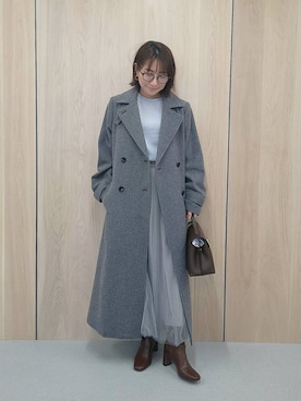 「アイテム（チェスターコート）」を使った、  NATSUさん（レディース・152cm）の秋コーディネート