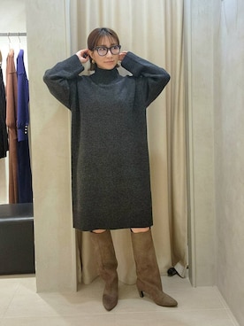 「アイテム（チュニック）」を使った、  NATSUさん（レディース・152cm）の秋コーディネート