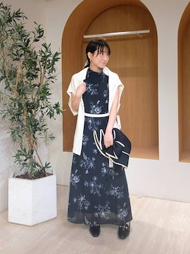 「Andemiu（アンデミュウ）のバックリボンＵＶハット612785（その他、ブラック系）」を使った、  NATSUさん（レディース・152cm）の春コーディネート