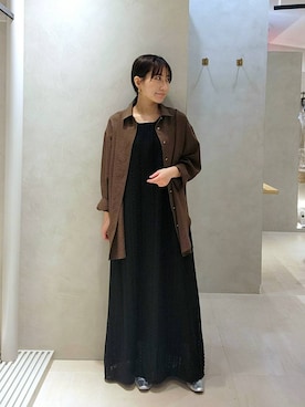 「Andemiu（アンデミュウ）のレースノースリーブワンピース656244（ワンピース、ブラック系）」を使った、  NATSUさん（レディース・152cm）の春コーディネート