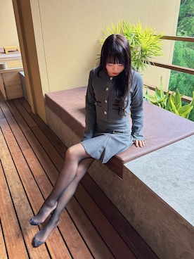 「SLY（スライ）のアイテム（スカート）」を使った、もぐもぐうさぎ🐰さん（レディース・157cm）の冬コーディネート