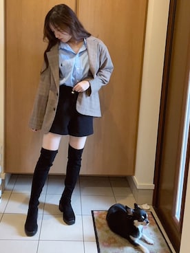 「GLOBAL WORK（グローバルワーク）のアイテム」を使った、みずきさん（レディース・158cm）の秋コーディネート