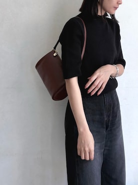 「アイテム（バッグ、レッド系）」を使った、Eriさん（レディース・162cm）の夏コーディネート