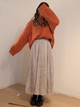 「アイテム（ローファー）」を使った、みぃこさん（レディース・156cm）の冬コーディネート