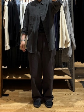 「アイテム（チノパンツ）」を使った、n  /  muji staffさん（レディース・155cm）の冬コーディネート