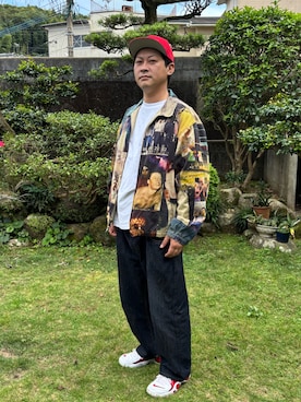 「アイテム（キャップ）」を使った、k_kさん（メンズ・185cm）の秋コーディネート