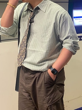 「アイテム（ネクタイ）」を使った、yujuさん（メンズ・180cm）の秋コーディネート
