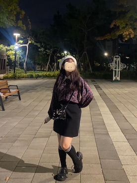 「tutuanna（チュチュアンナ）のアイテム（ソックス/靴下）」を使った、ベレベア さん（レディース・152cm）の秋コーディネート