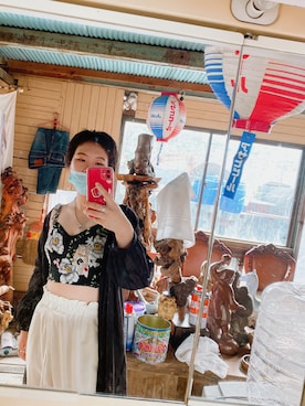 「ブラック×ホワイト」｜「アイテム（スウェットパンツ）」を使った、милыйさん（レディース・156cm）の夏コーディネート
