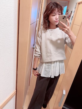 「アイテム（スウェット）」を使った、m i k u ＊さん（レディース・161cm・30代）の秋コーディネート