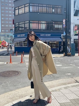 「mystic（ミスティック）のセンターステッチフレアデニム（デニムパンツ）」を使った、おはまさん（レディース・165cm）の春コーディネート