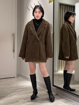 「アイテム（チェスターコート）」を使った、✌︎ふくもっさん✌︎さん（レディース・163cm）の秋コーディネート