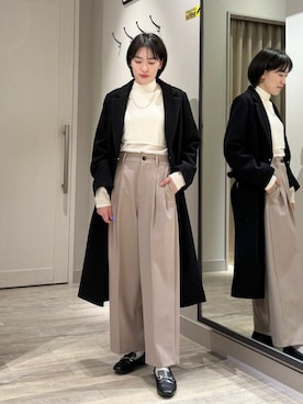 「アイテム（チェスターコート）」を使った、✌︎ふくもっさん✌︎さん（レディース・163cm）の秋コーディネート