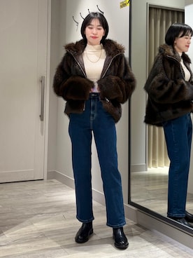 「アイテム（ブルゾン）」を使った、✌︎ふくもっさん✌︎さん（レディース・163cm）の秋コーディネート