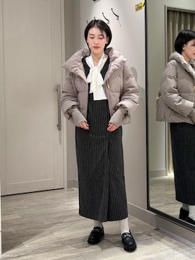 「アイテム（ダウンジャケット/コート）」を使った、✌︎ふくもっさん✌︎さん（レディース・163cm・20代）の秋コーディネート