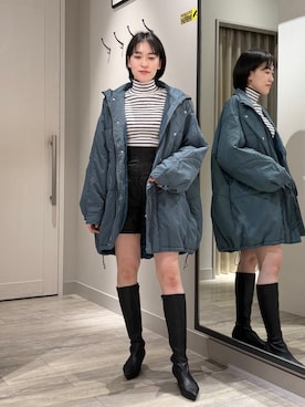 「アイテム（ダウンジャケット/コート）」を使った、✌︎ふくもっさん✌︎さん（レディース・163cm）の秋コーディネート