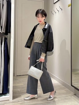 「アイテム（デニムジャケット）」を使った、✌︎ふくもっさん✌︎さん（レディース・163cm）の秋コーディネート