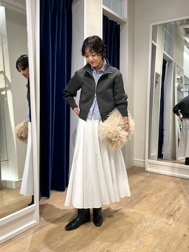 「アイテム（スカート）」を使った、fukudaさん（レディース・170cm）の秋コーディネート