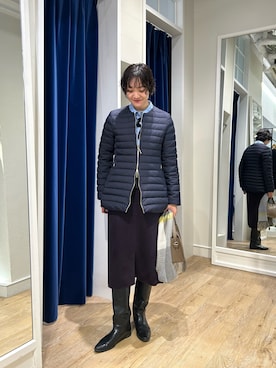 「アイテム（ダウンジャケット/コート）」を使った、fukudaさん（レディース・170cm）の秋コーディネート