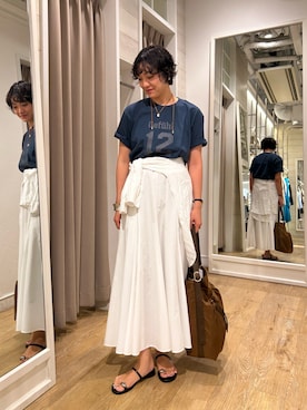 「アイテム（スカート）」を使った、fukudaさん（レディース・170cm）の夏コーディネート