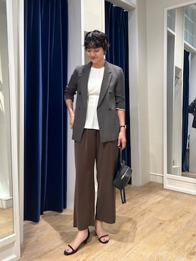「アイテム（ショルダーバッグ）」を使った、fukudaさん（レディース・170cm）の秋コーディネート