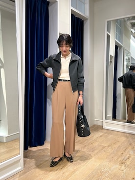 「アイテム（ブルゾン）」を使った、fukudaさん（レディース・170cm）の秋コーディネート