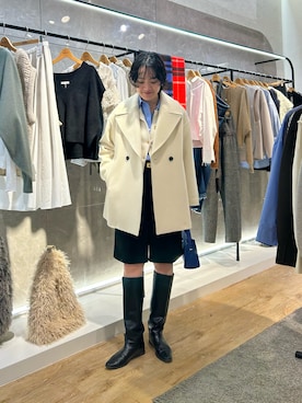 「アイテム（ダッフルコート）」を使った、fukudaさん（レディース・170cm）の冬コーディネート