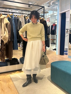 「アイテム（ダッフルコート）」を使った、fukudaさん（レディース・170cm）の冬コーディネート